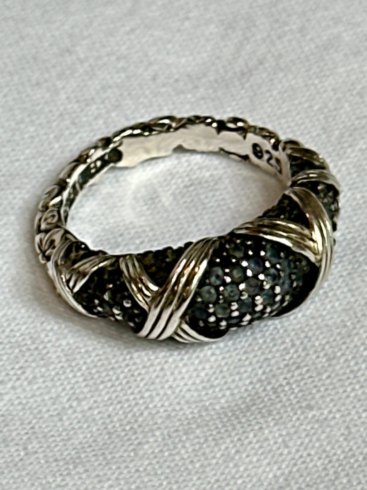 Stephen Dweck Garden of Stephen Sterling 925 with Black Pave Spinel Gemstones