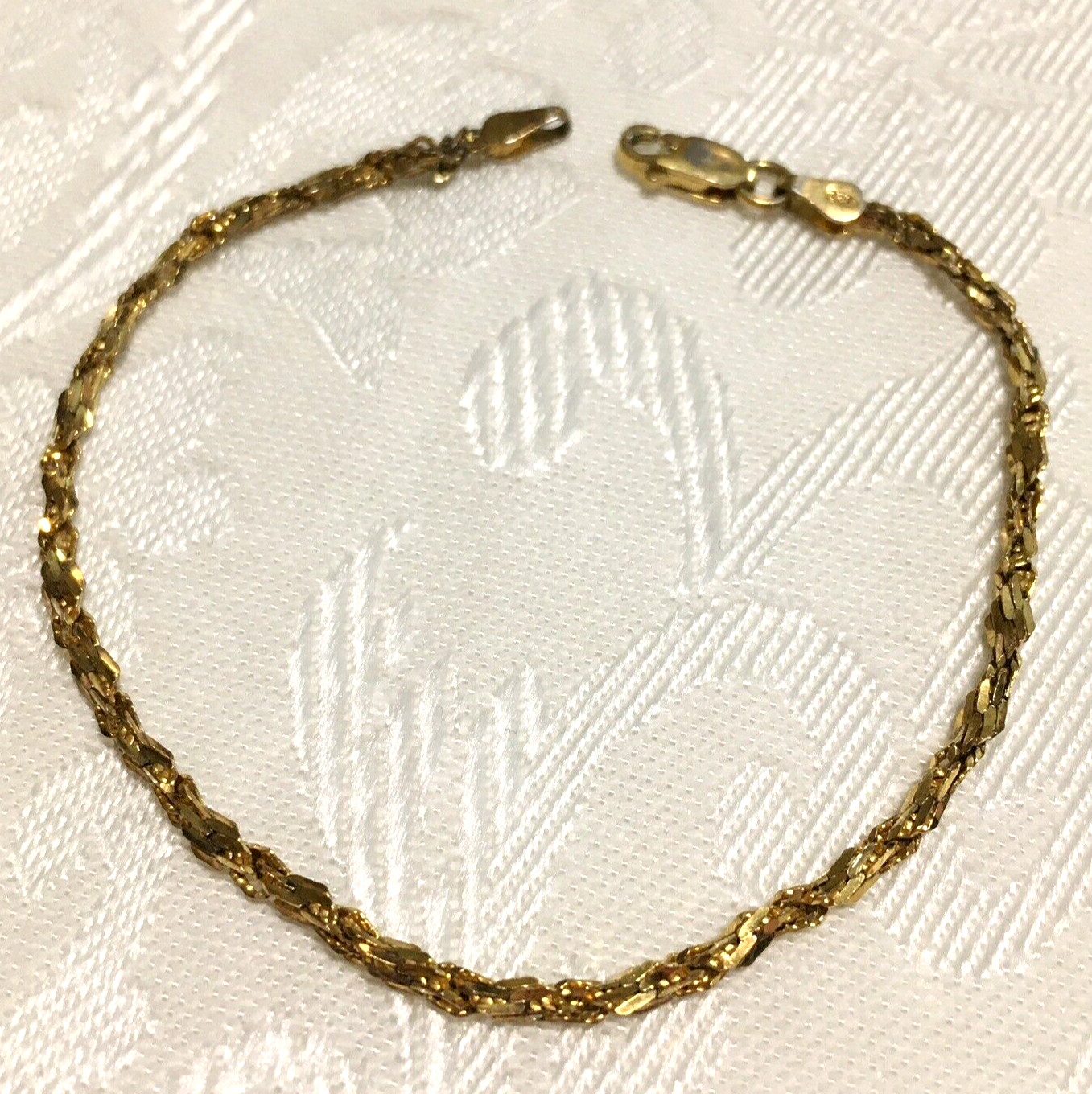Sterling Silver 925 Italy Chain Gold Tone Vermeil Bracelet 7″