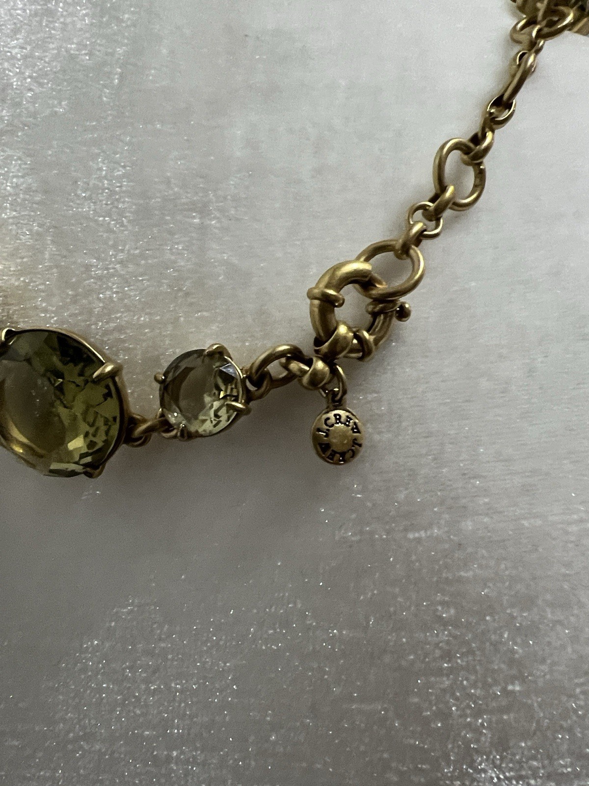 Vintage J. Crew Chunky Statement Necklace Green Stones