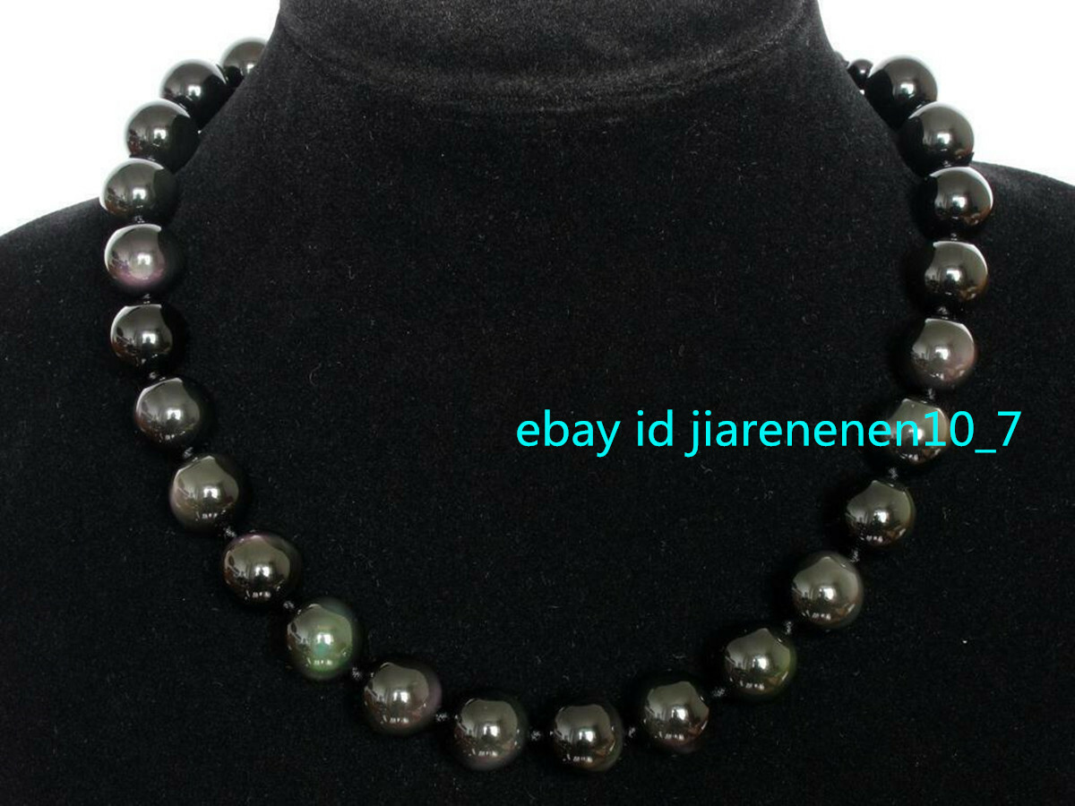 Genuine Black Obsidian 6/8/10/12/14/16/18/20mm Beads Gemstone Necklace 18-50”