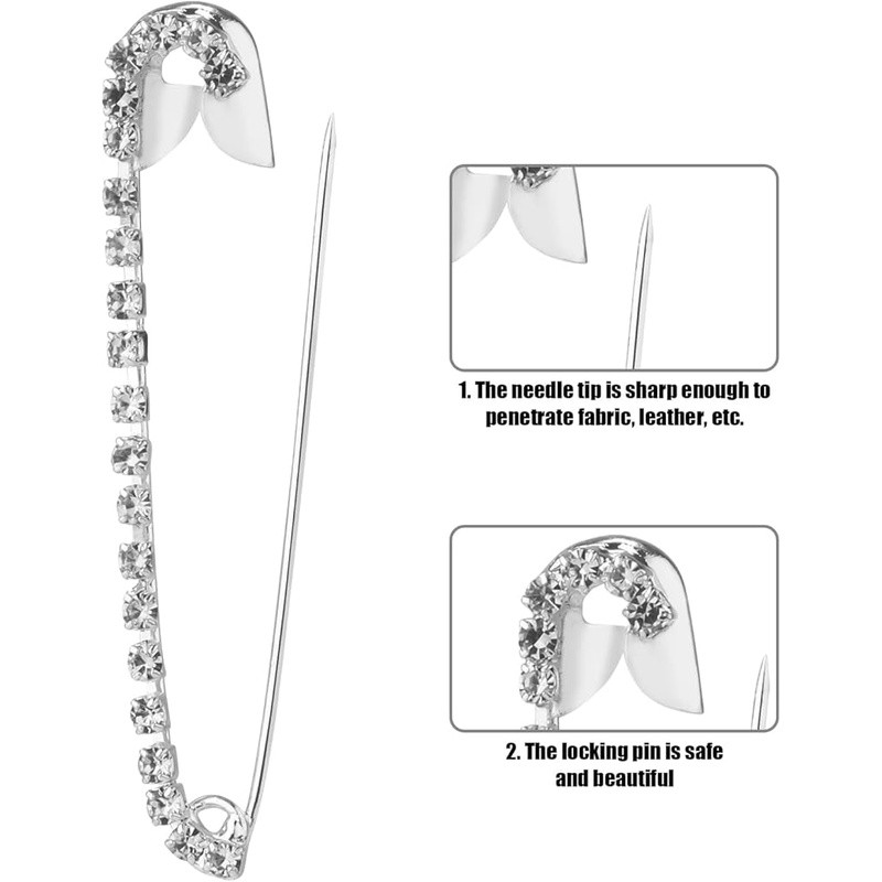 10pcs Rhinestone Brooch Pins Safety Pins Women Fashion Sewing Accessories New