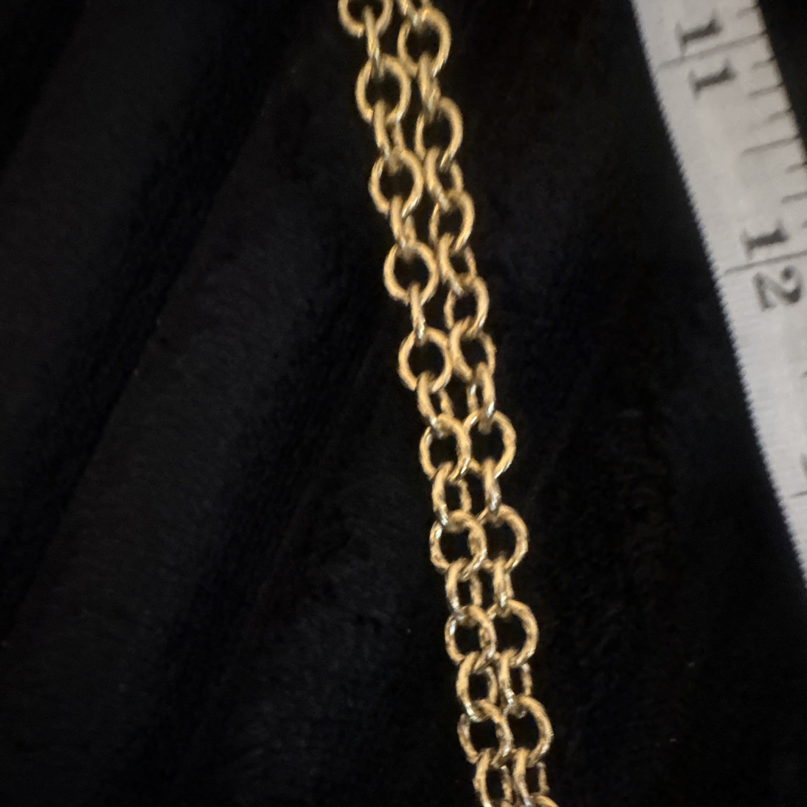 Gold Tone Cable Chain Necklace White Round Pearl Charm Pendant Lobster 18in