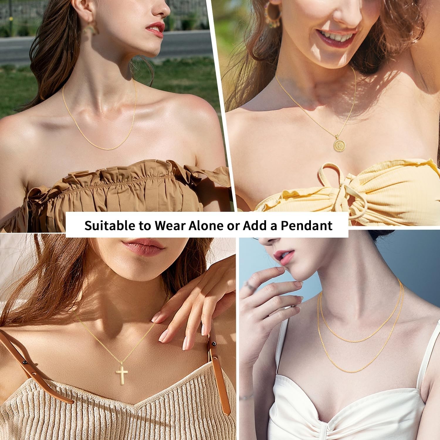 Durable 18K Gold Plated Chain Necklace for Women – Lightweight & Elegant Design