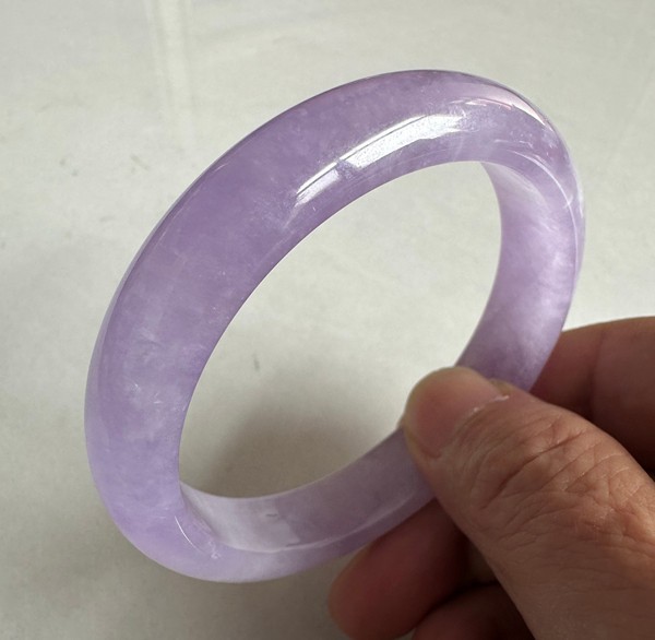 Natural Grade AAA Ice Lilac Lavender Burmese Jade jadeite bracelet bangle 60MM
