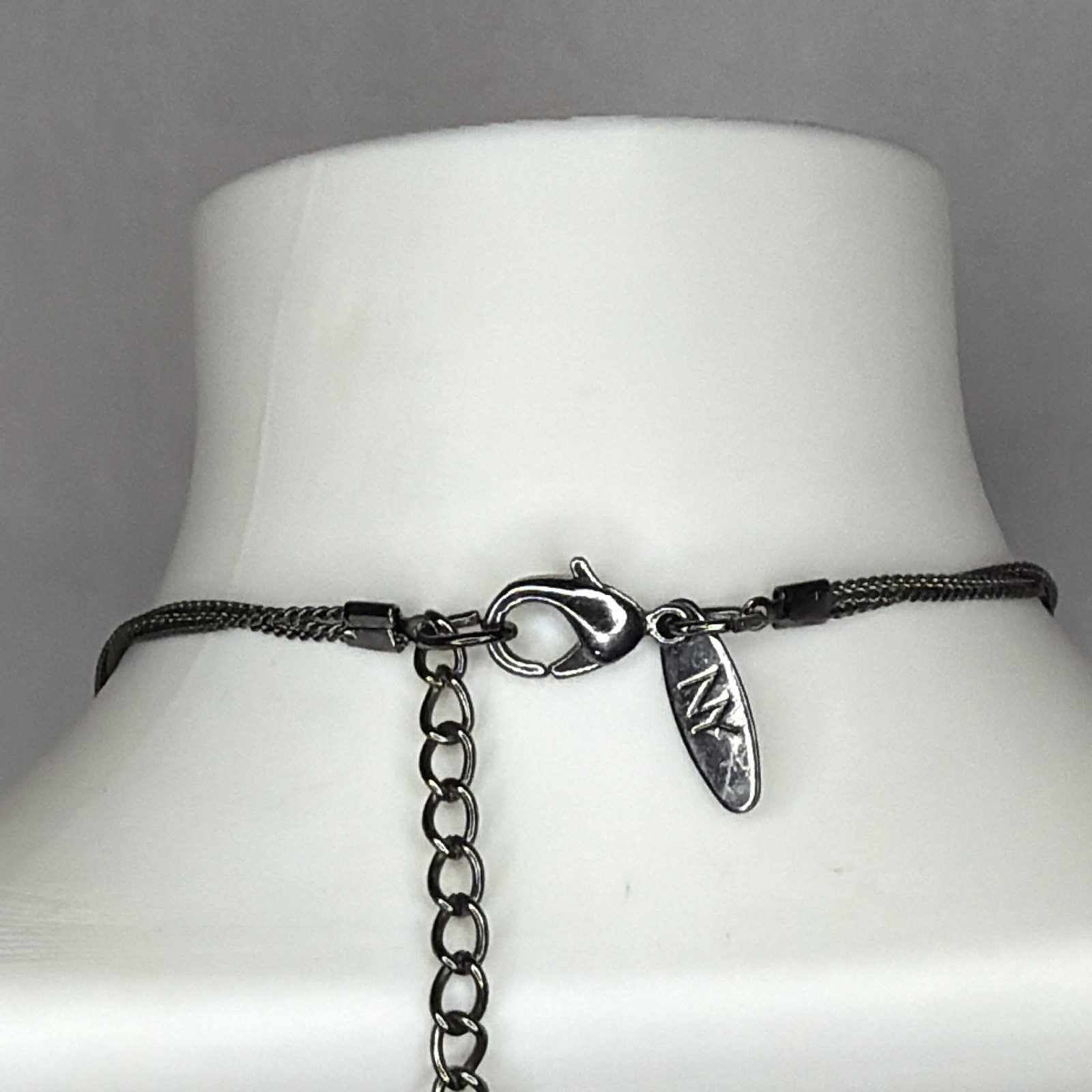 New York and Company necklace, multi strand, gun metal and purple iridescent