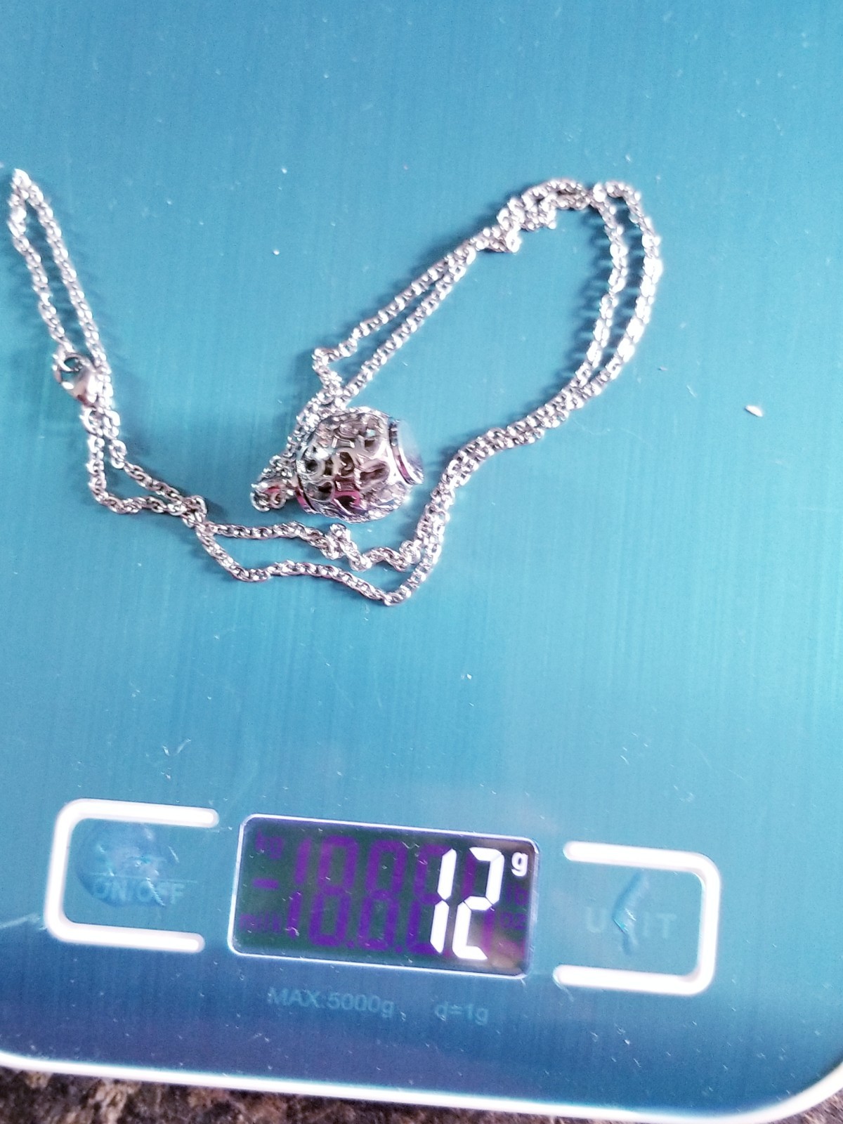 Rose Gold Tone Urn Cremation Memorial Necklace Ball Pendant for Ashes