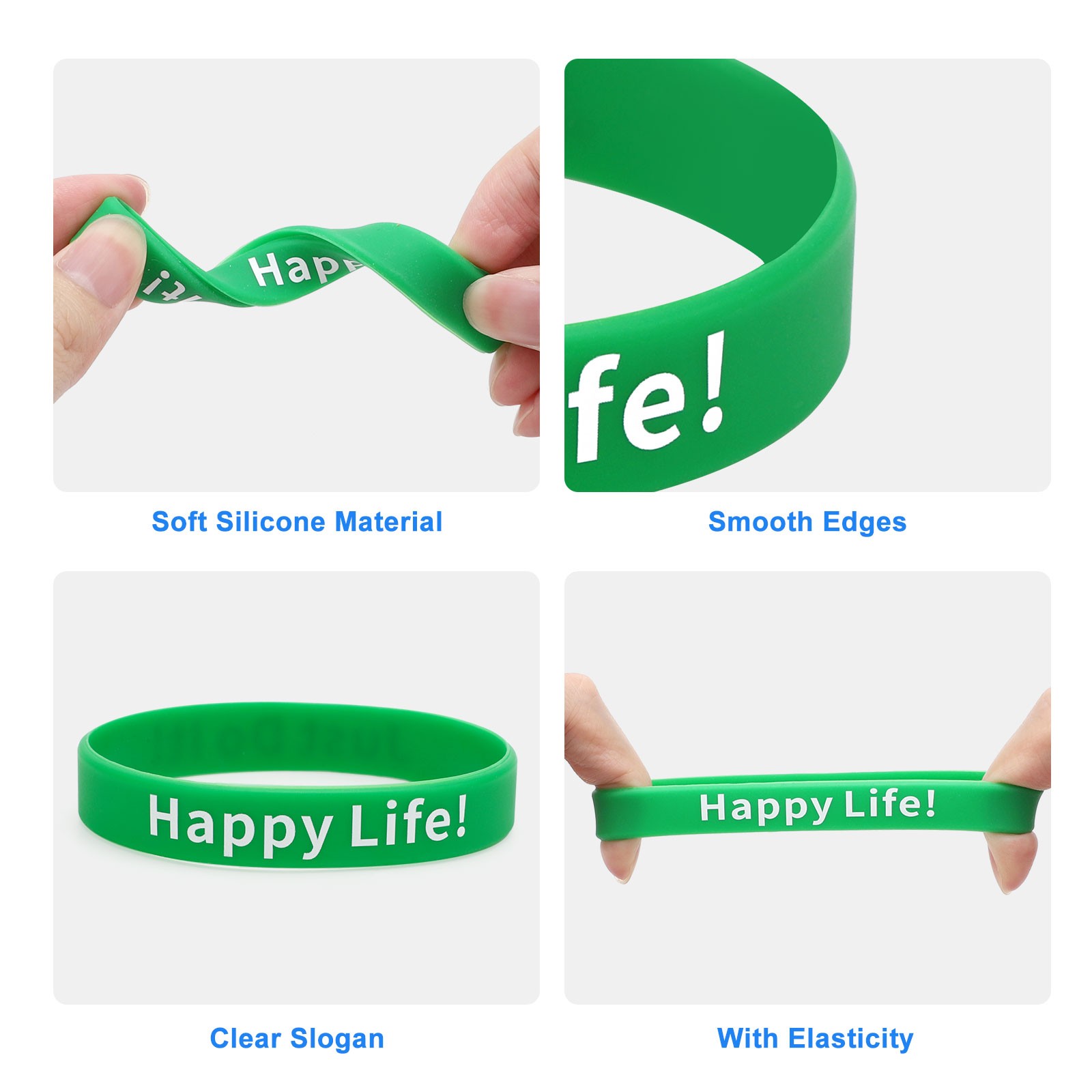 48X Silicone Wristbands Bulk Colorful Rubber Bracelets Party Favors Teens Adults