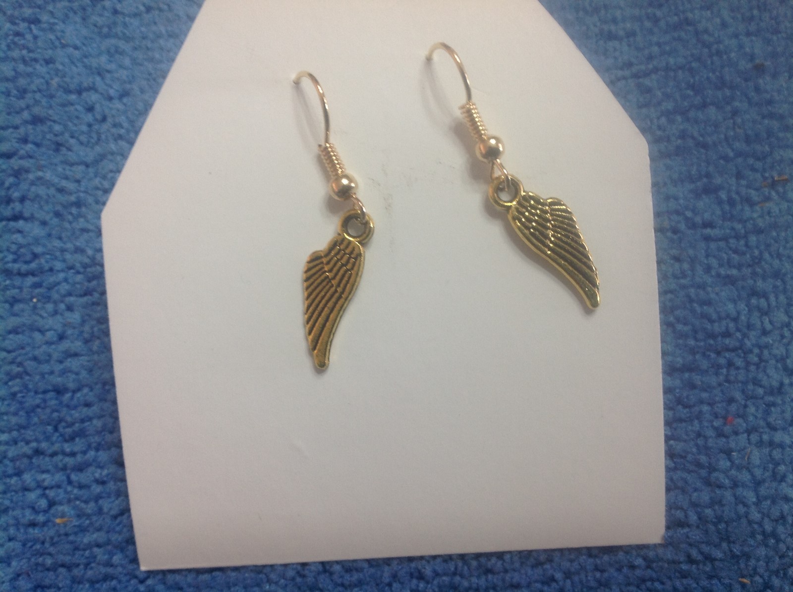 STUNNING GOLD GUARDIAN ANGEL HARLEY DAVIDSON mini wings motorcycle earrings