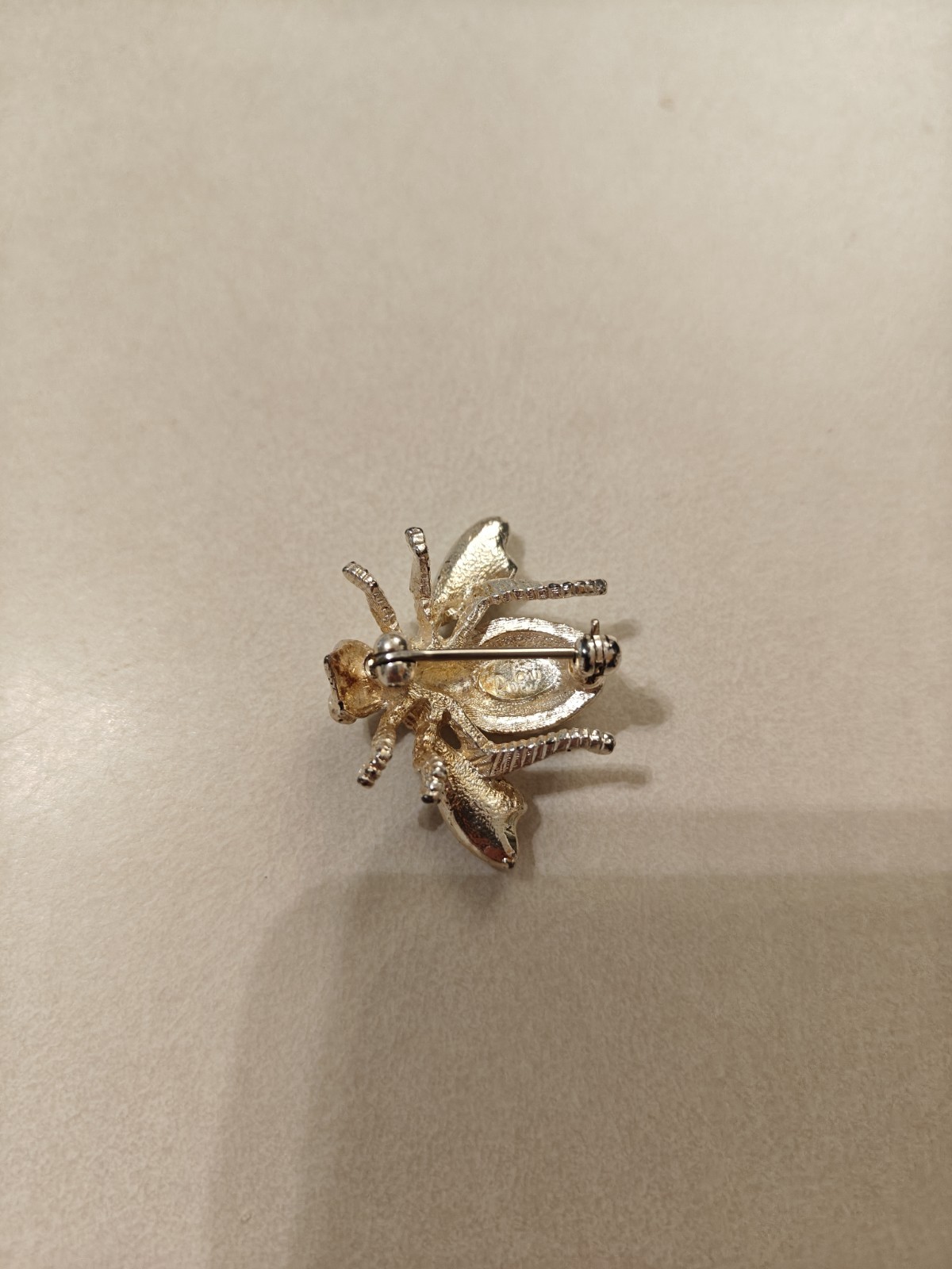 Joan Rivers Silver-Tone Clear Rhinestone Bee Brooch / Pin