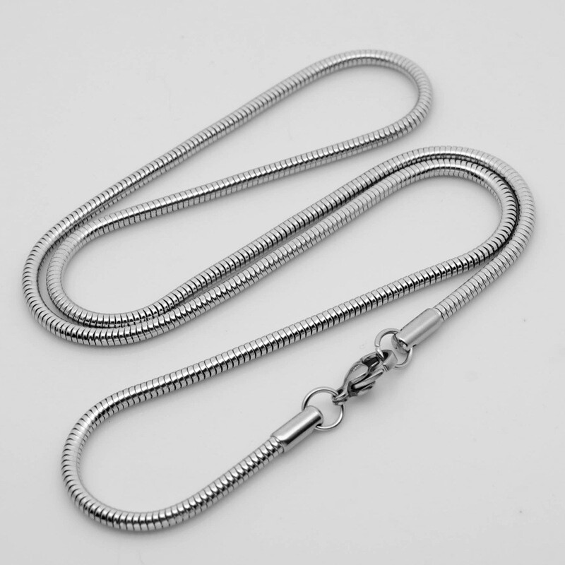 New Sterling Solid Silver Men Women Jewelry Snake Chain 18”- 24” Necklace Gift