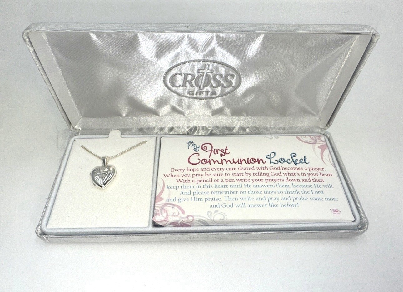 Cross Gifts Christian Cross My First Communion Locket With Necklace Gift Box