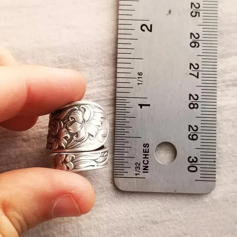 Elegant 925 Sterling Silver Charms Unique Fashion Flower Ring One Size Fit All