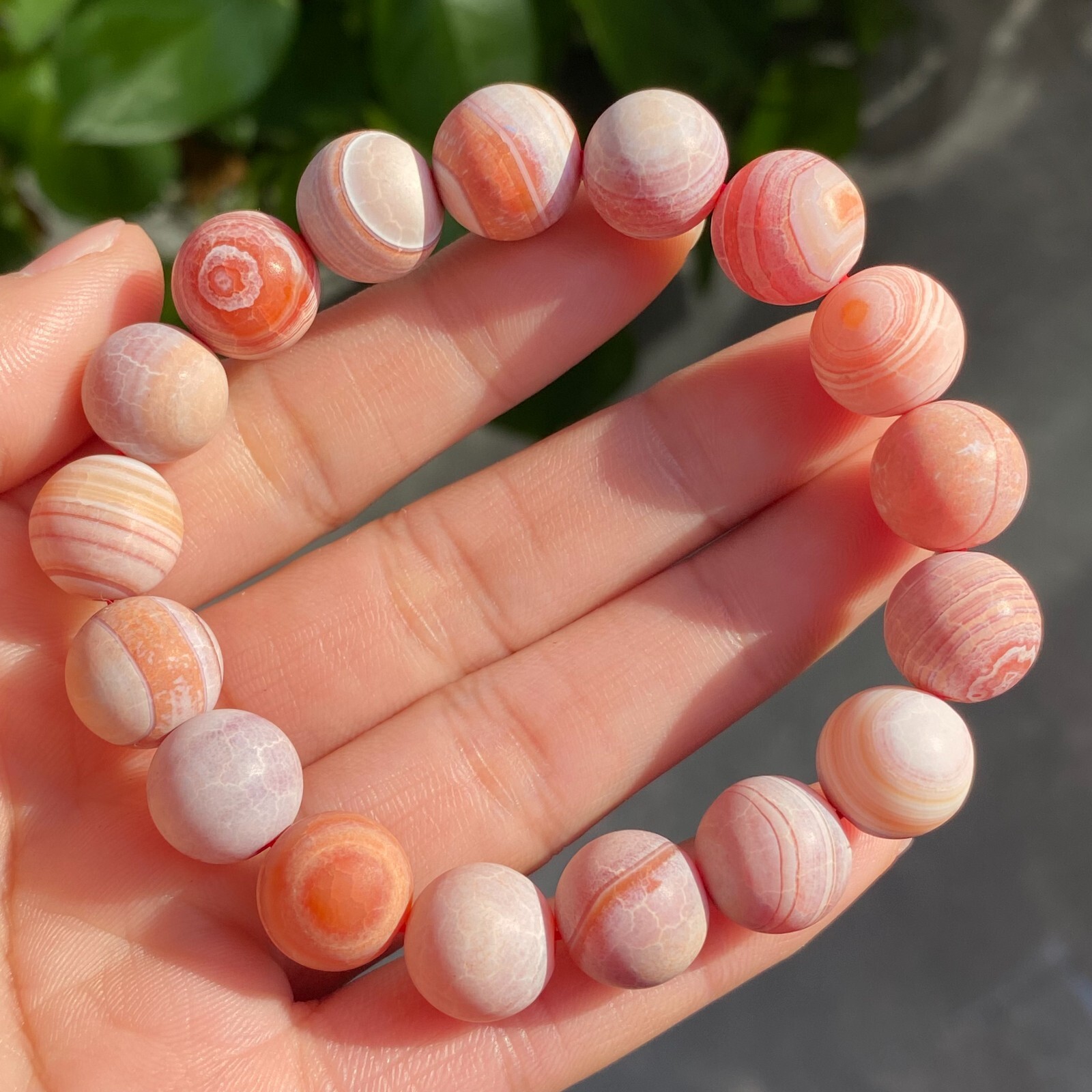 12mm Natural Red Gobi Agate Eyes Madagascar stone Bracelet (not polished) C1527