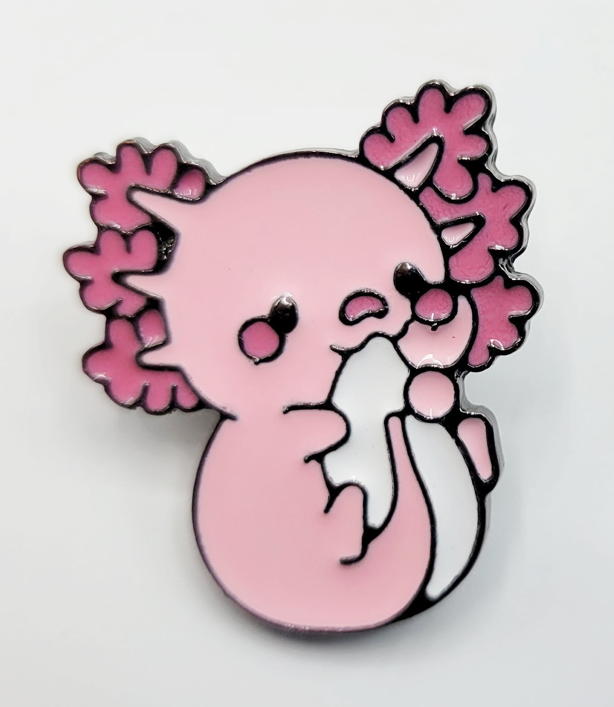 Cute Pink Axolotl Amphibian Animal Cartoon Adorable Brooch Pin Costume Jewelry