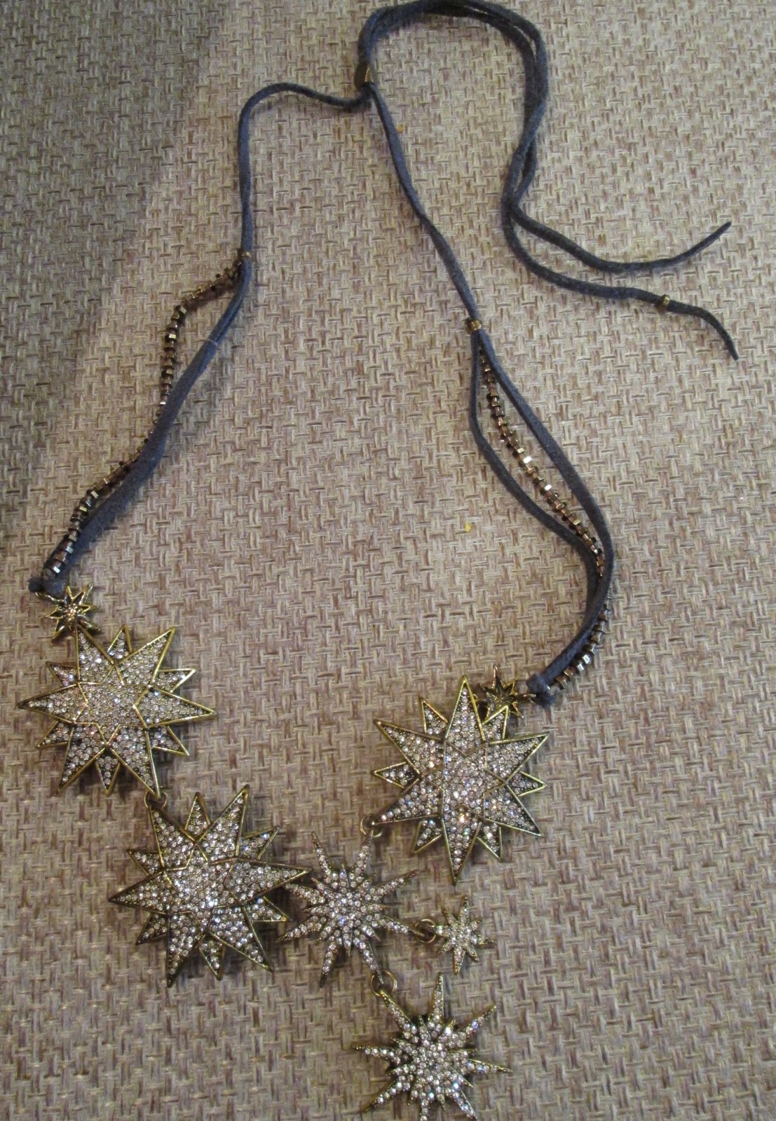 Statement Necklace multiple sparkling rhinestone stars