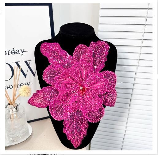 DIY Clothing Lace Sequin Beads Flower Embroideried Appliquothing Sew Accessories