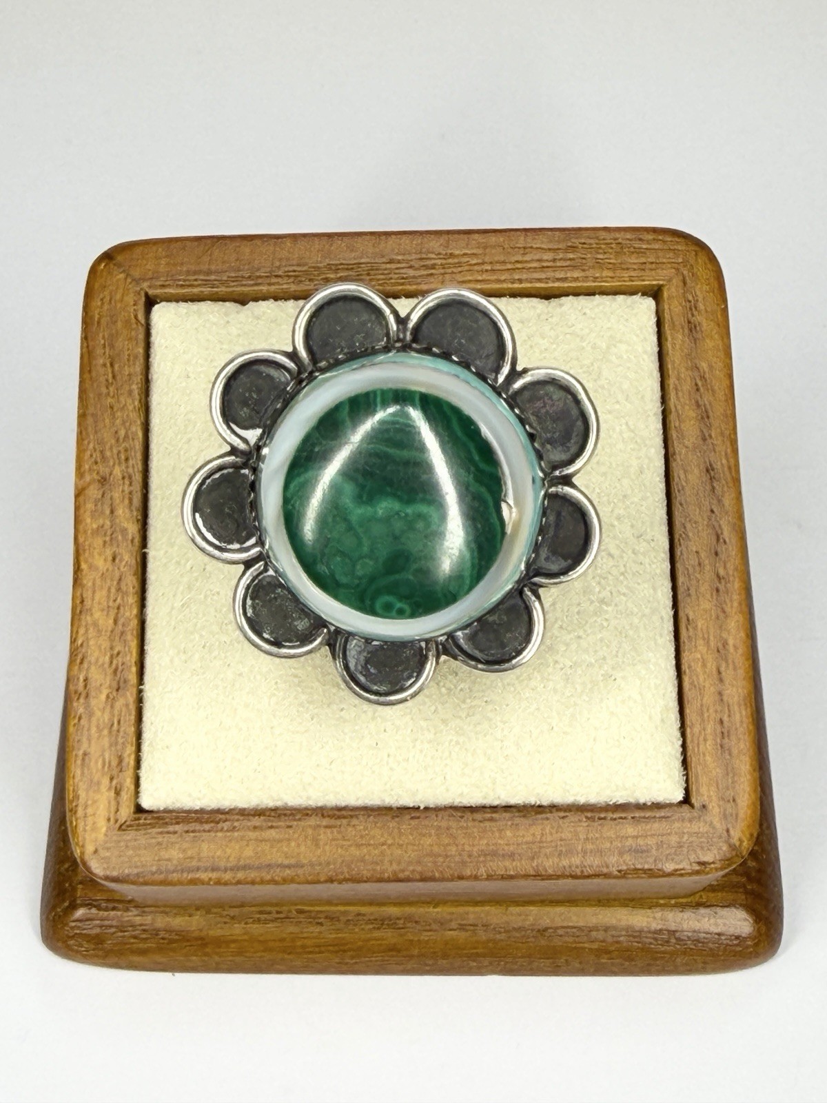 Vintage Navajo SC Sterling Silver Multi Stone Inlay Ring Size 7
