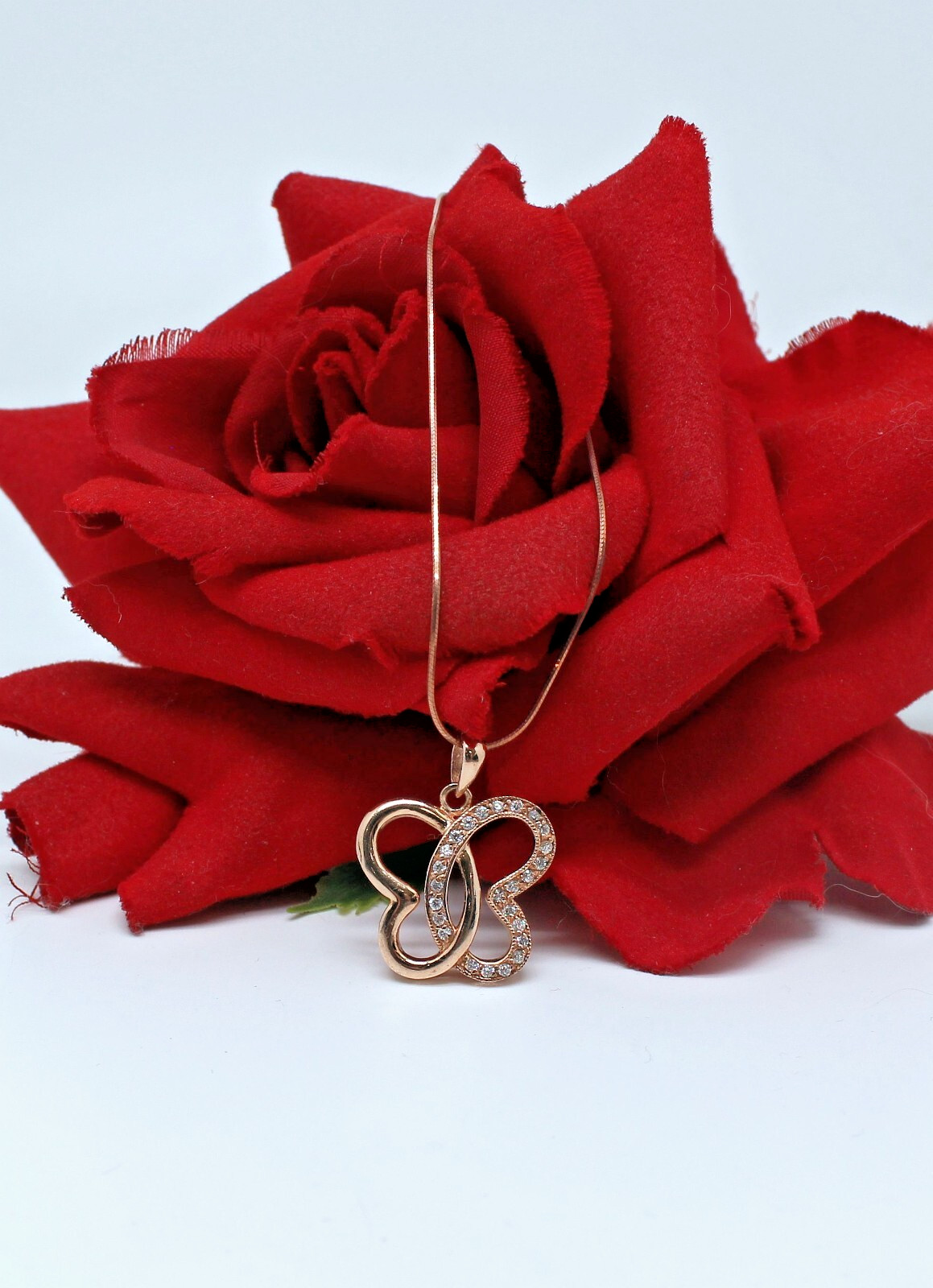 Sterling Silver Vermeil CZ Butterfly Necklace 22″ 6.21g CAT RESCUE