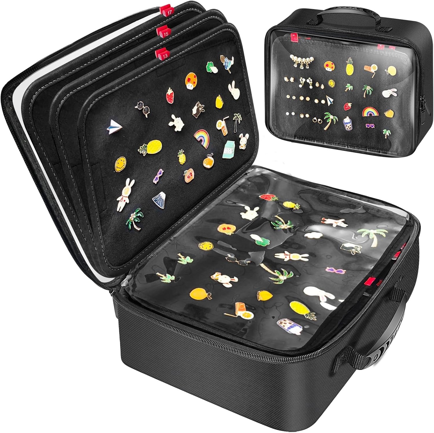 Enamel Pin Display Bag EVA Hard Shell Pin Trading Book, 18 Page Collectible Pin