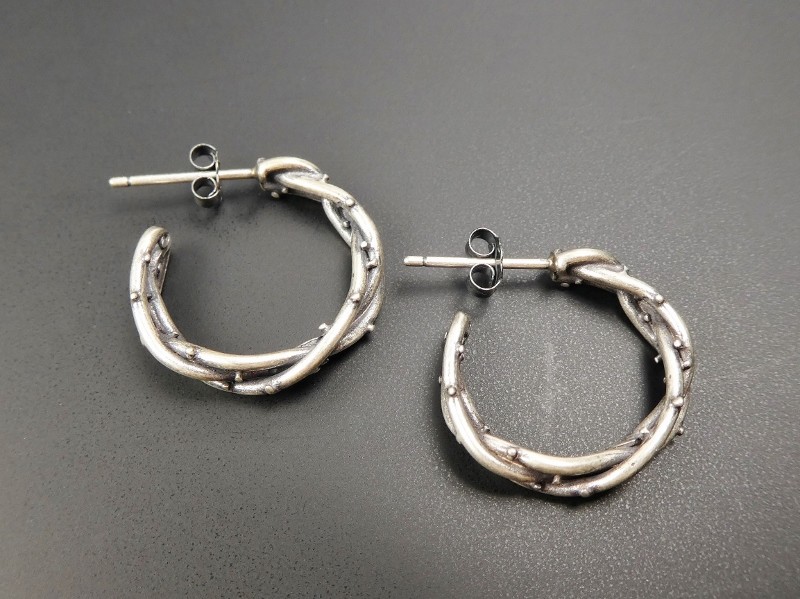 Handmade 925 Sterling Silver Thorn Small Hoop Earrings Unique Gothic Chic