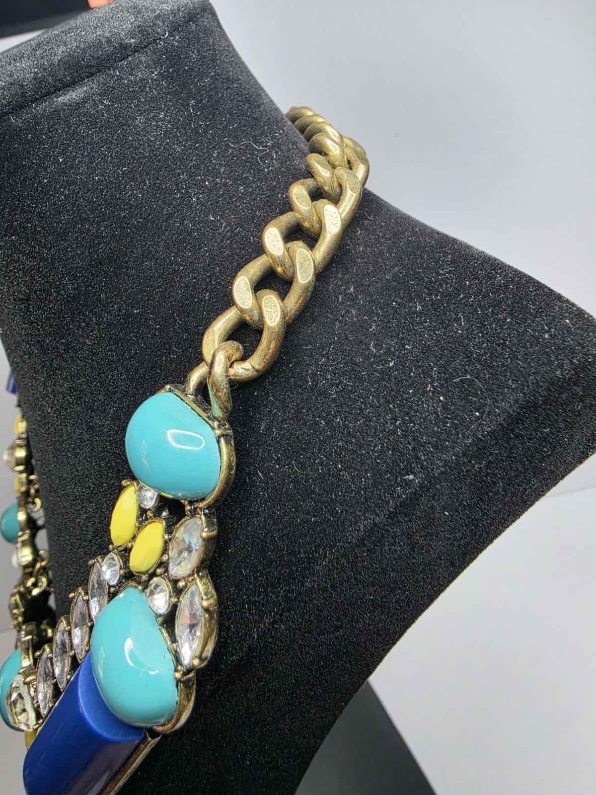 MARK Chunky Faceted Blues Statement Choker Necklace