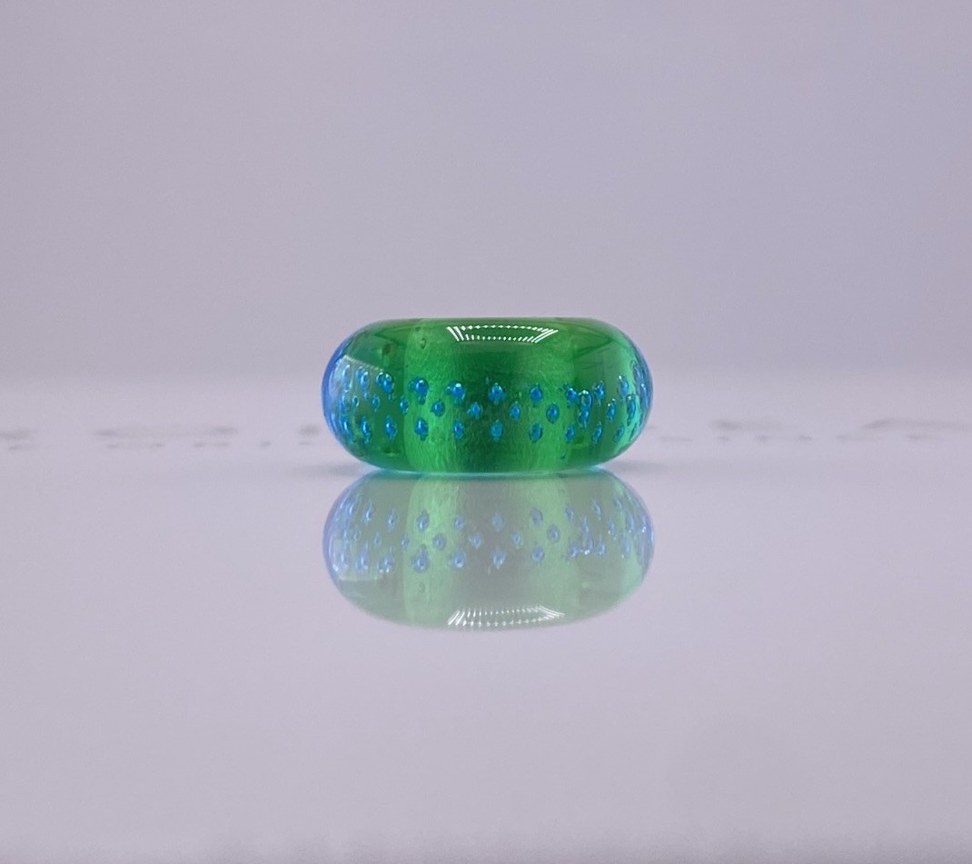 Trollbeads Green Silver Trace Bead