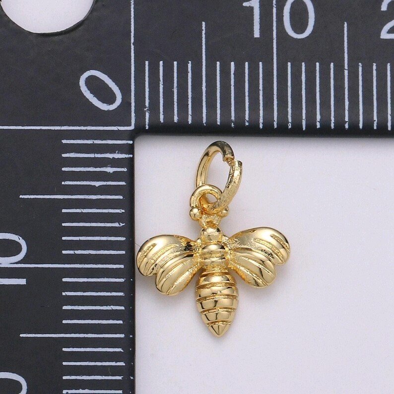 1pc 24k gold bee pendant charm, insect bug pendant charm, animal pendant, for di