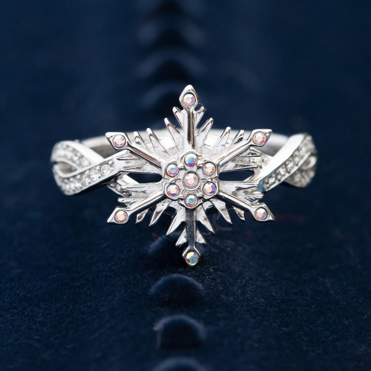 Disney X RockLove NEW ‘Frozen’ Aurora Borealis Crystal Snowflake Ring – Size 7