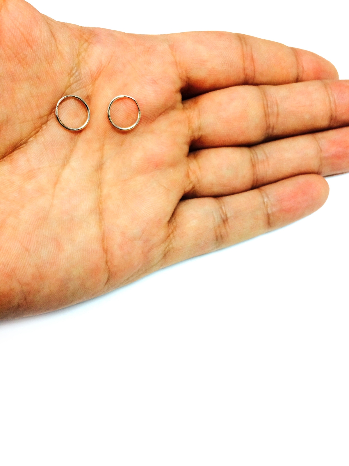 14K Rose Gold Endless Round Hoop Earrings, 10mm