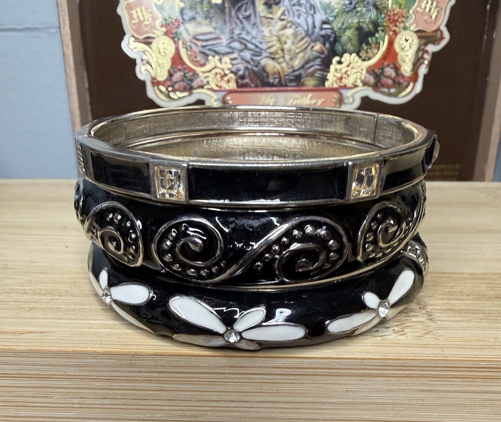Lot Of 3 Enamelware Bangle Bracelets