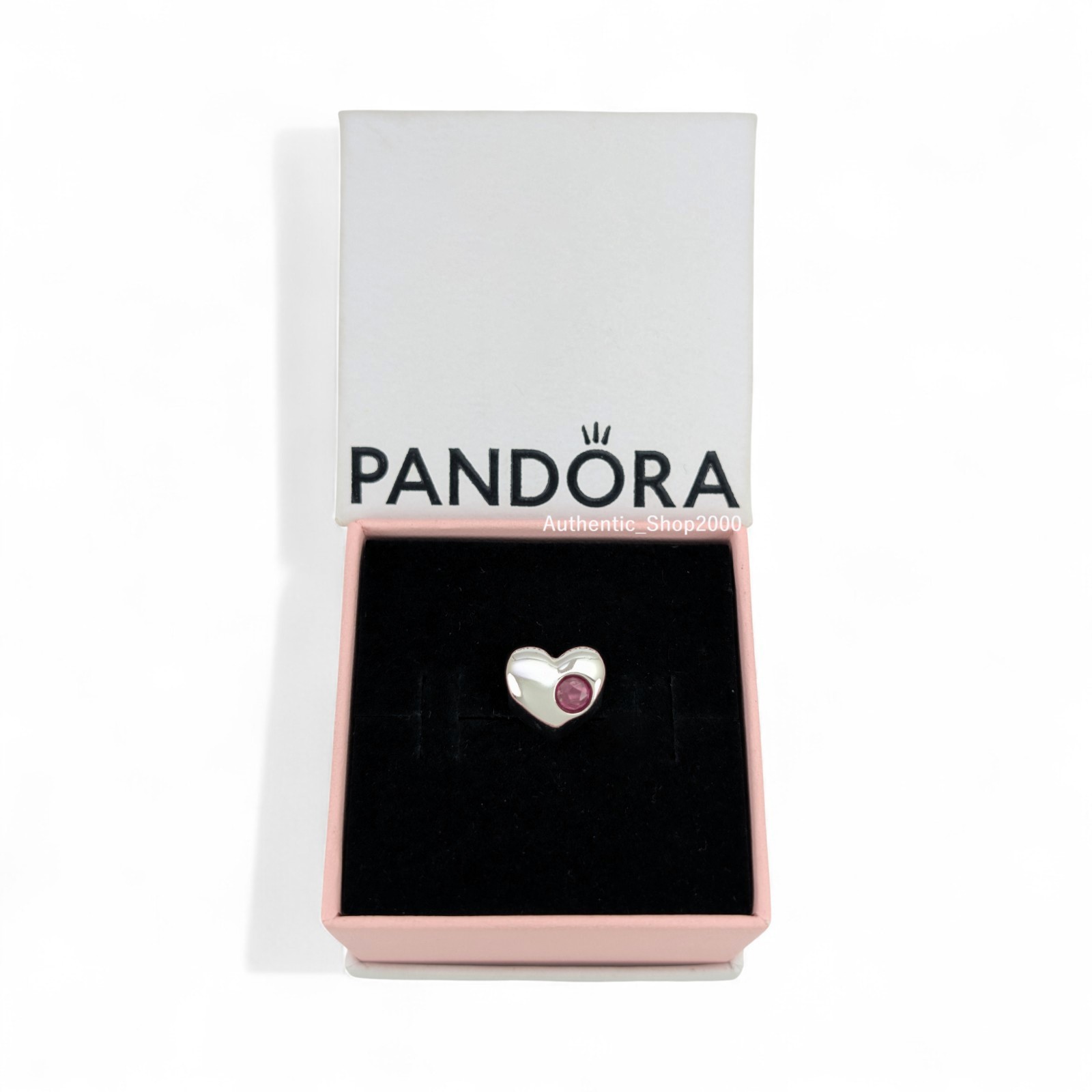 NEW 100% Authentic PANDORA 925 Ale Engravable Pink Stone Heart Charm 794161C10