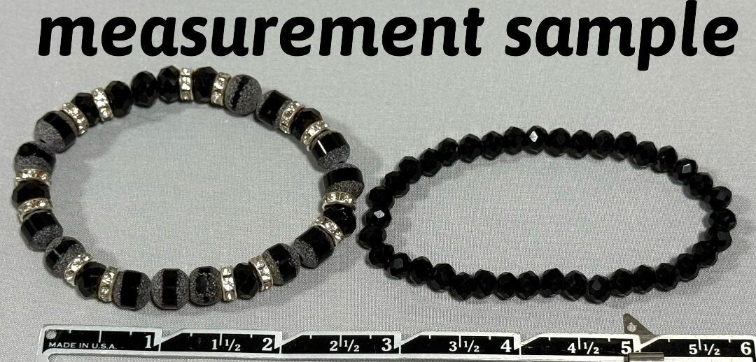 A PAIR of 2 NEW STRETCH BRACELETS IRIDESCENT BEADS FREE USA SHIPPING