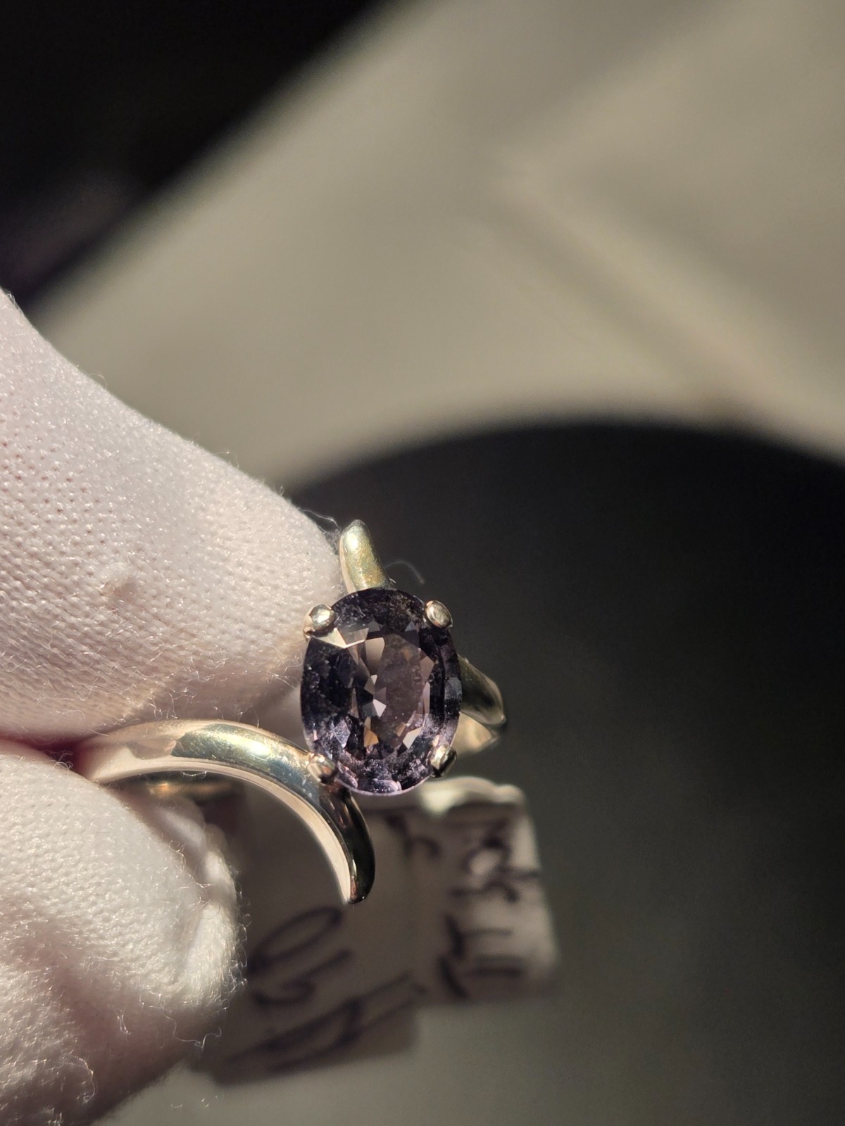 1.41CT NATURAL TITANIUM SPINEL RING!!! RICH PURPLE BLUE/COLOR SATURATION/LUSTER!