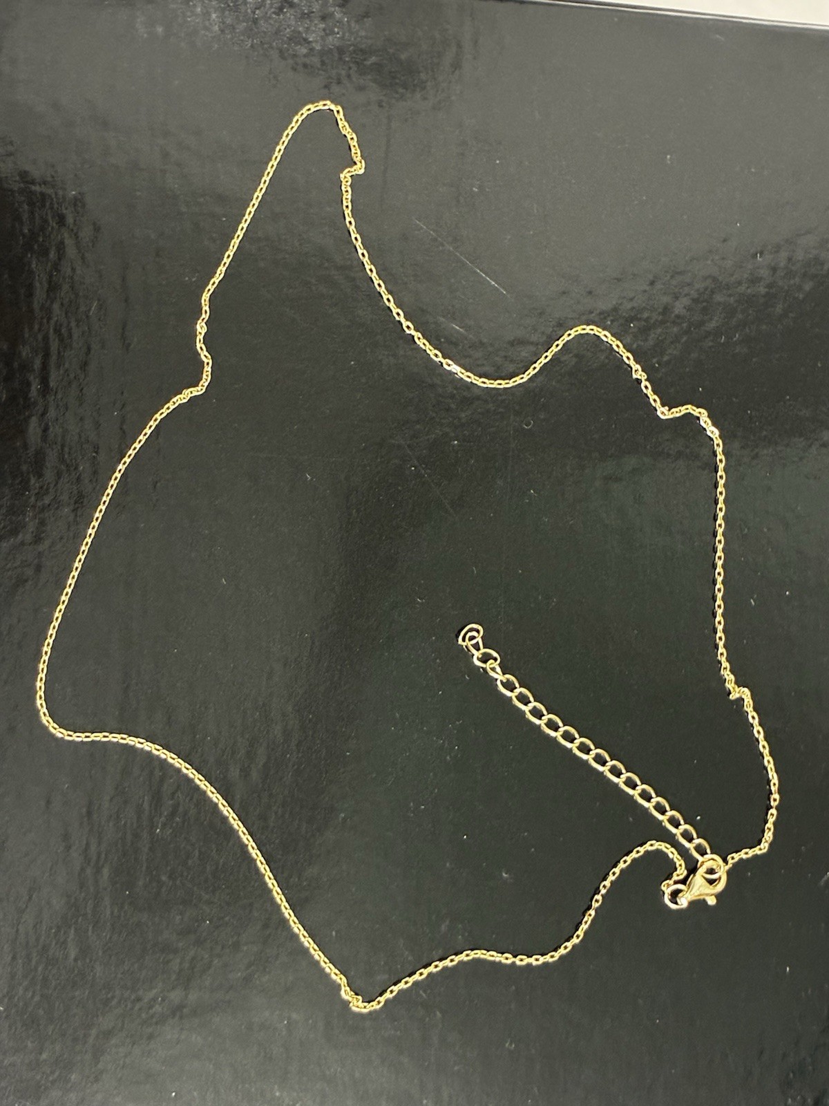 925 Sterling Silver Gold Tone Chain Adjustable Extender.Lobster Clasp 16”-18”