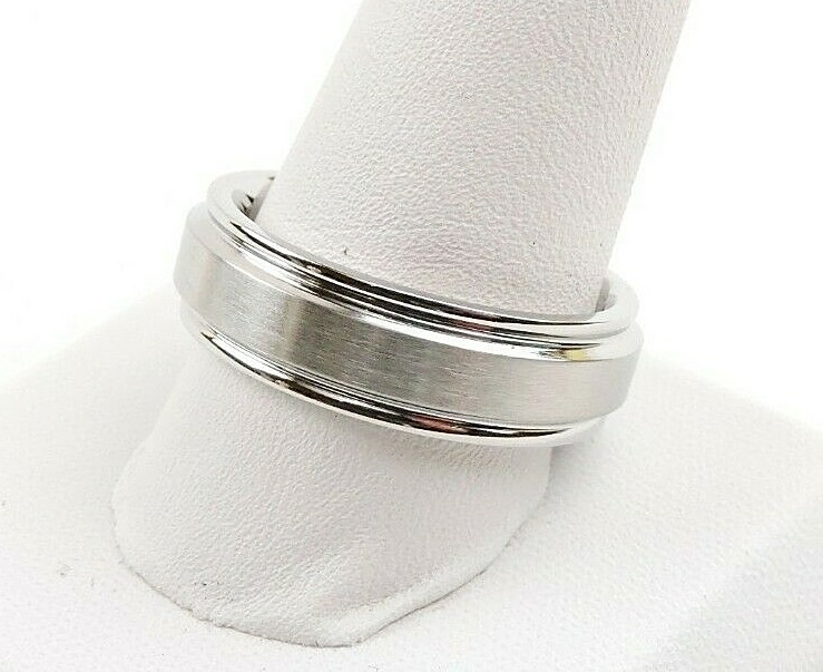 Stainless Steel Textured Brushed Comfort Fit Band Ring – Free Gift Packaging