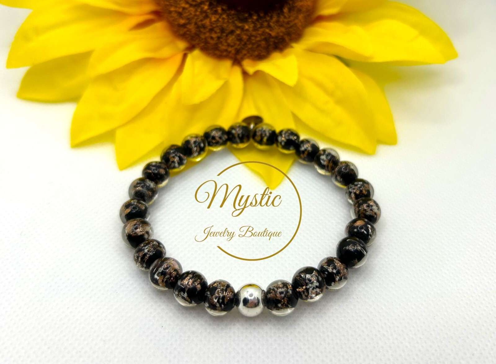 Mystic Firefly bracelet lampwork luminous glass glow in the dark Made in the USA