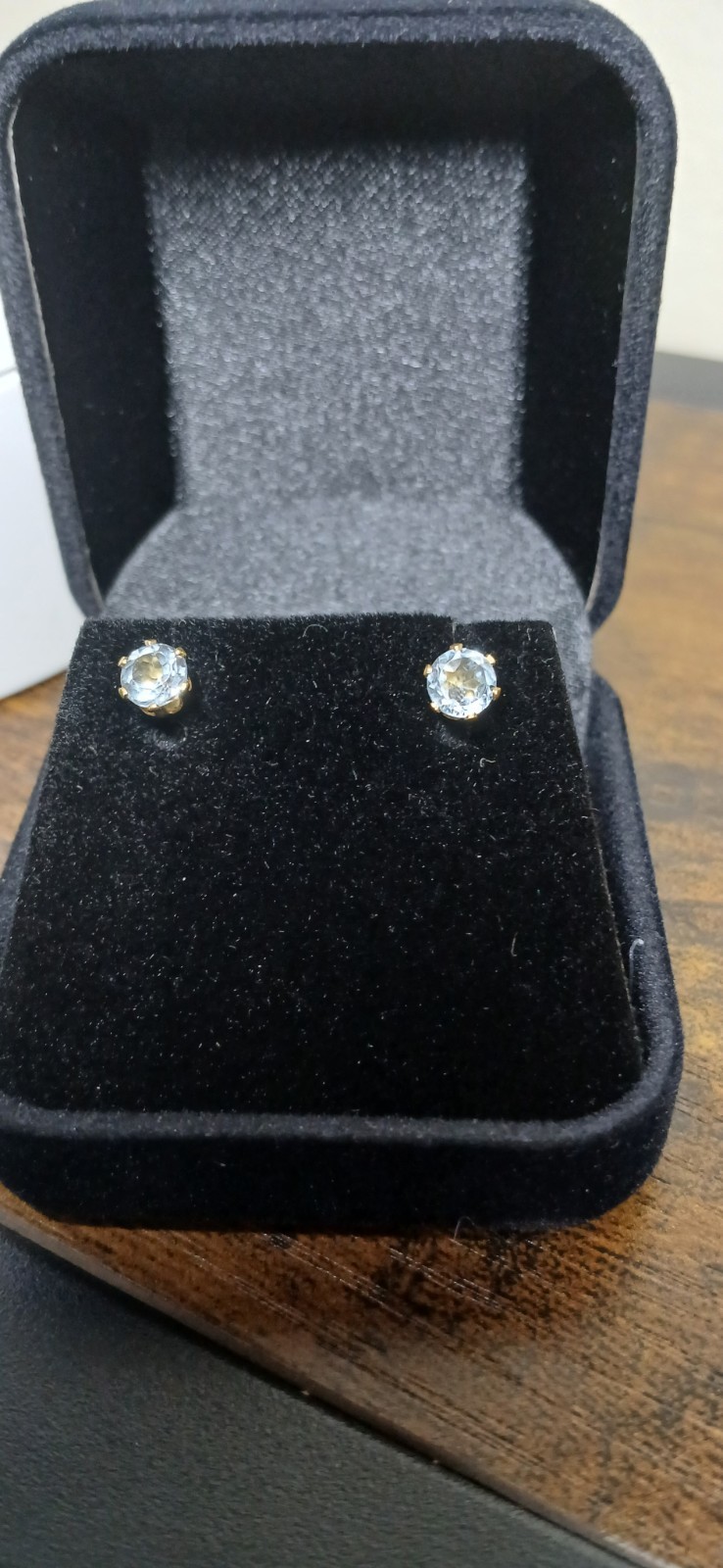 sky blue topaz stud earrings