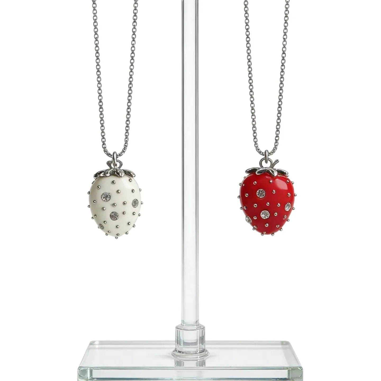 Strawberry Zircon Necklace Women Minimalist Cute Sweet Luxury Sweater Chain