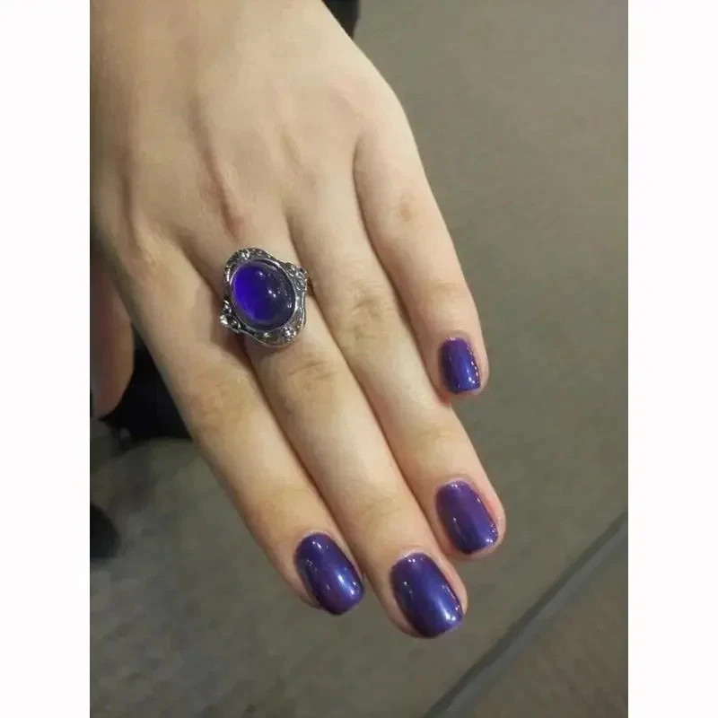 Retro Magic Mood Ring Gem Heart Feeling Color Change Vintage Adjustable