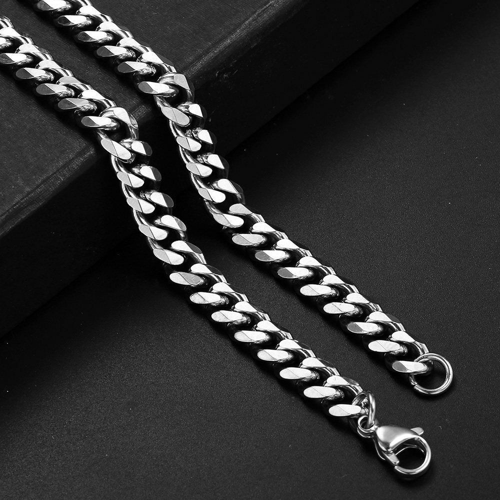 16-36″ Stainless Steel Chain Link Cuban Curb Womens Mens Necklace 3/5/7/9/11mm