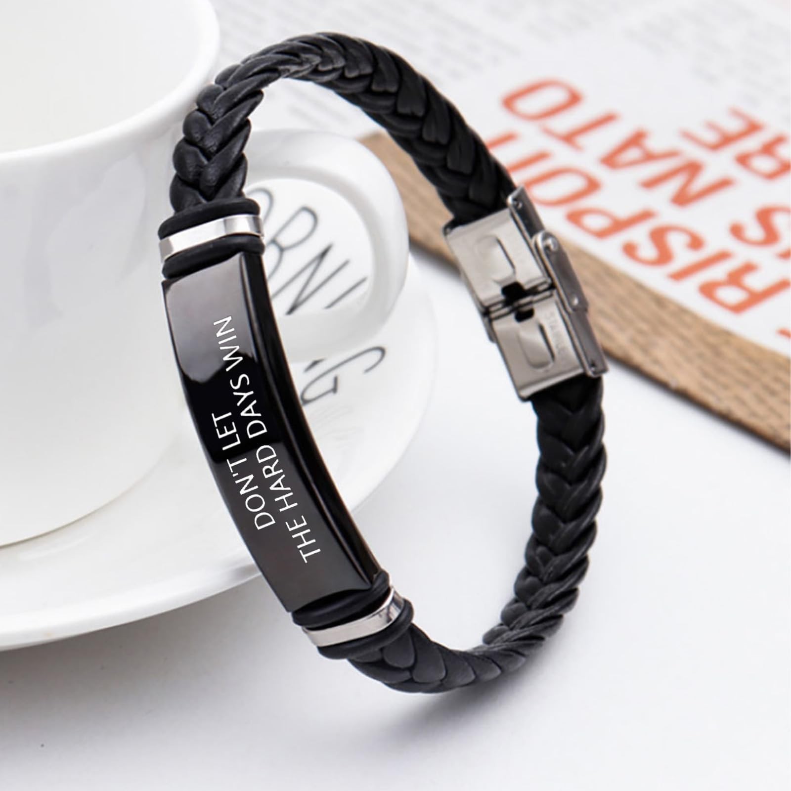Dont Let The Hard Days Win Bracelet for Women Men Adjustable Engraved Bracele…