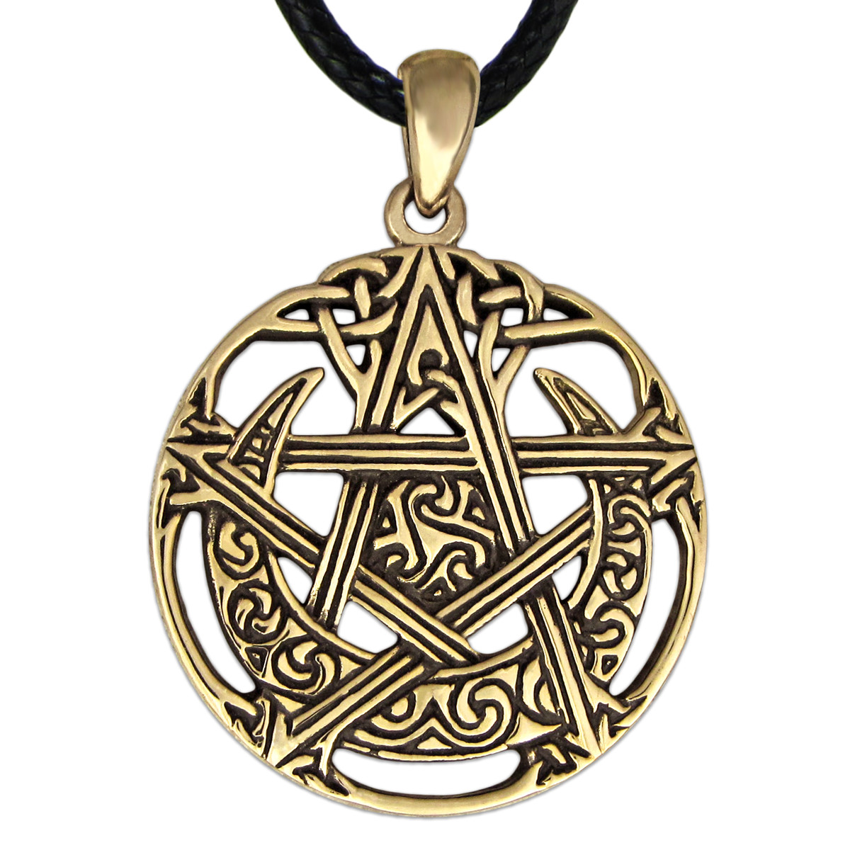 Bronze Moon Pentacle Pendant Dryad Design Wicca Wiccan Pagan Pentagram Jewelry