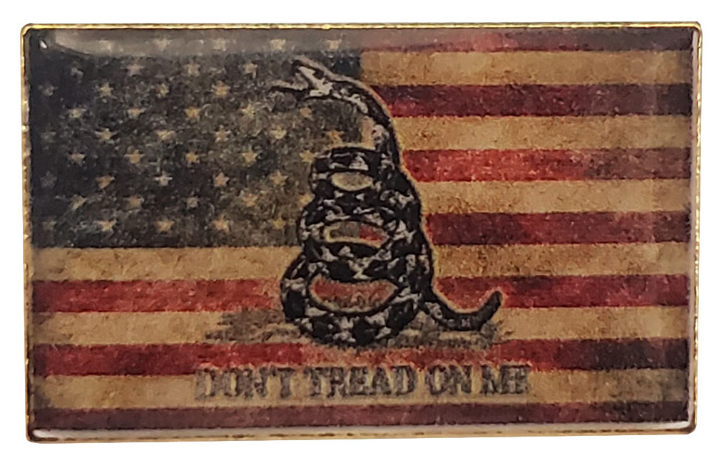 TRUMP 2024 USA Gadsden Don’t Tread On Me Tea Stained Hat Cap lapel Pin