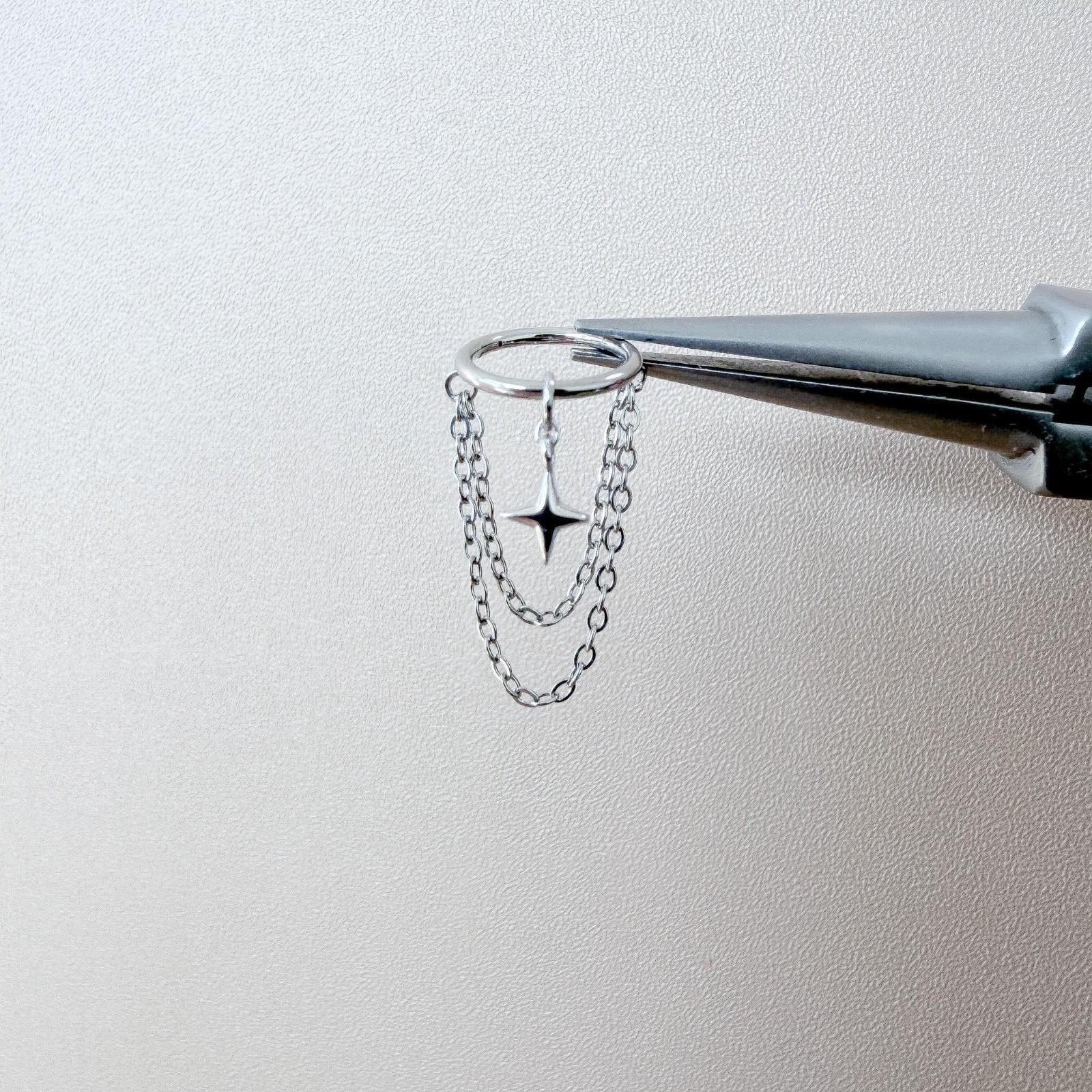 Handmade 6mm-12mm 18g 16g Stainless Dainty Moon Star Helix Hoop, Conch Hoop