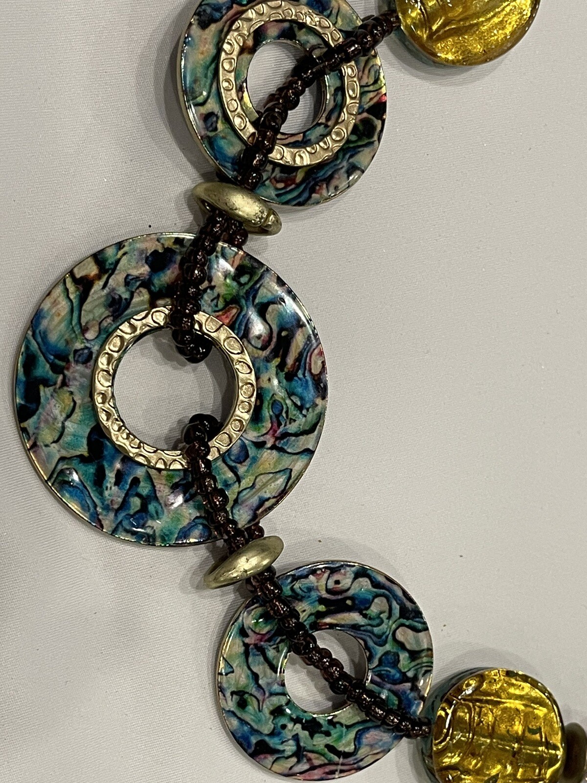 Multicolored Circle Necklace Boho Style