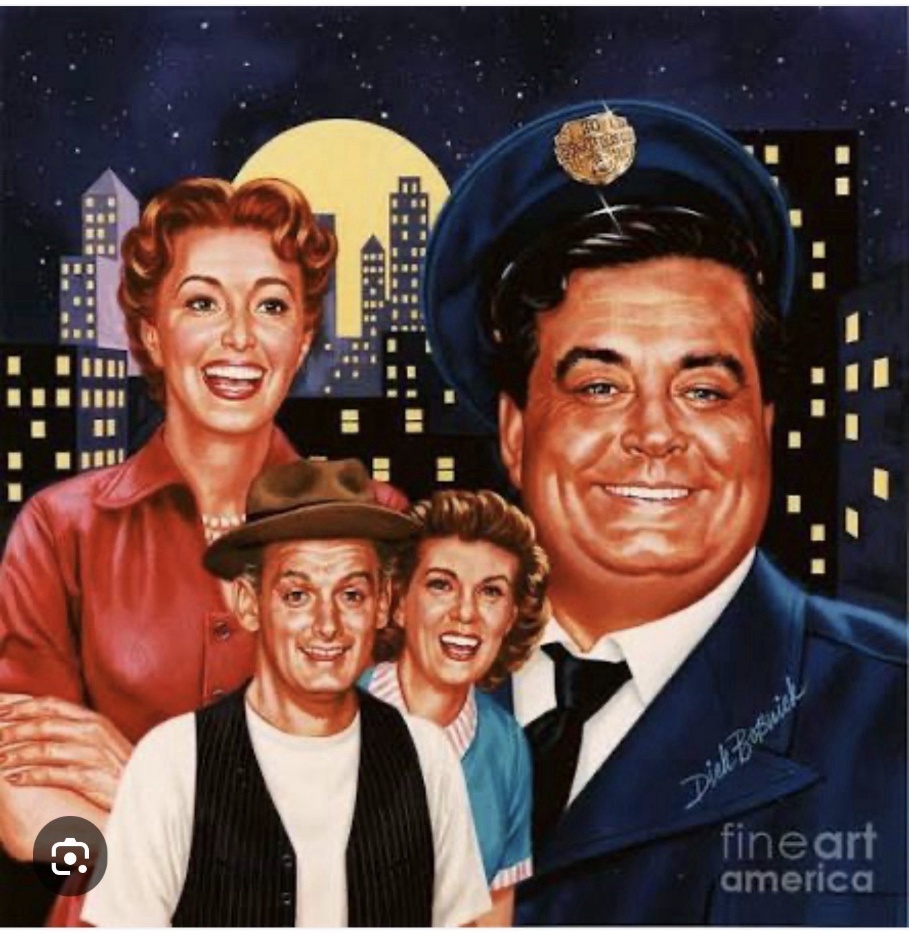 #3/10 Vintage, “HONEYMOONERS” Sitcom CHARM TV KRAMDEN b/w Italia for 9MM Bands