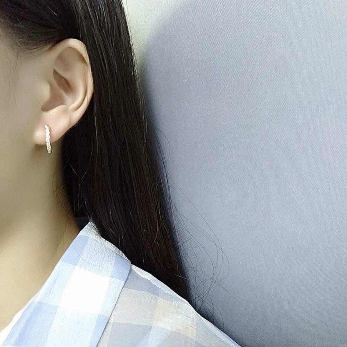 14mm Small Gold Hoop Earrings for Women Personality Fashion Simple Style