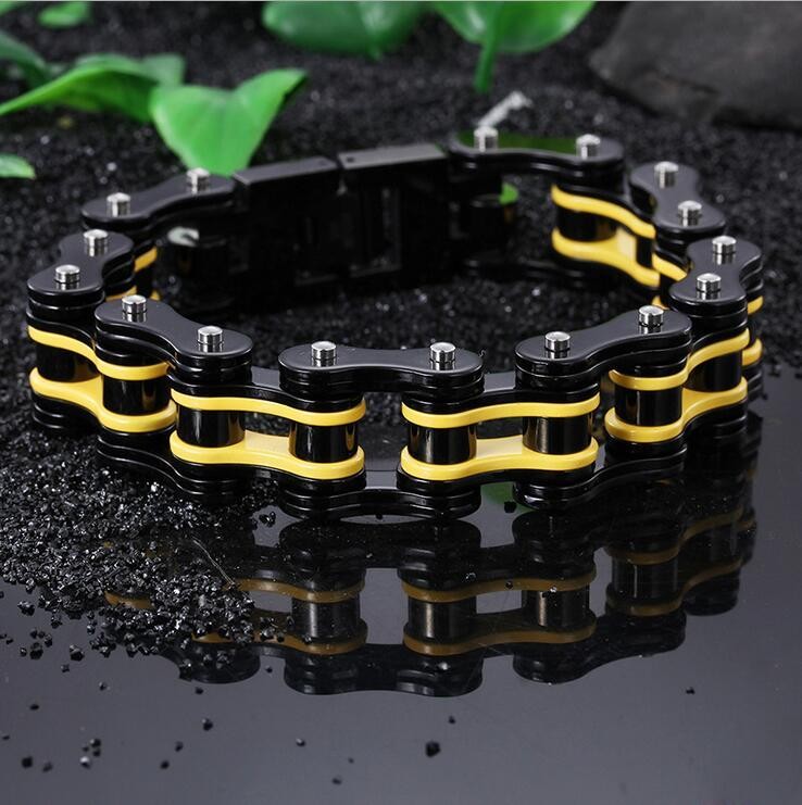 Mens Bracelets Biaker Motorcycle Chain Link Bracelet Punk Stainless Steel Gift