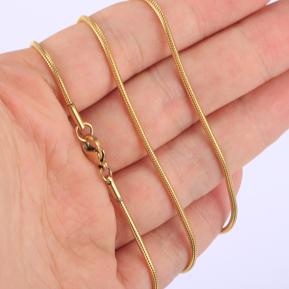 0.9mm-2.0mm Silver/Gold Plated Stainless Steel Herringbone Snake Chain Necklace