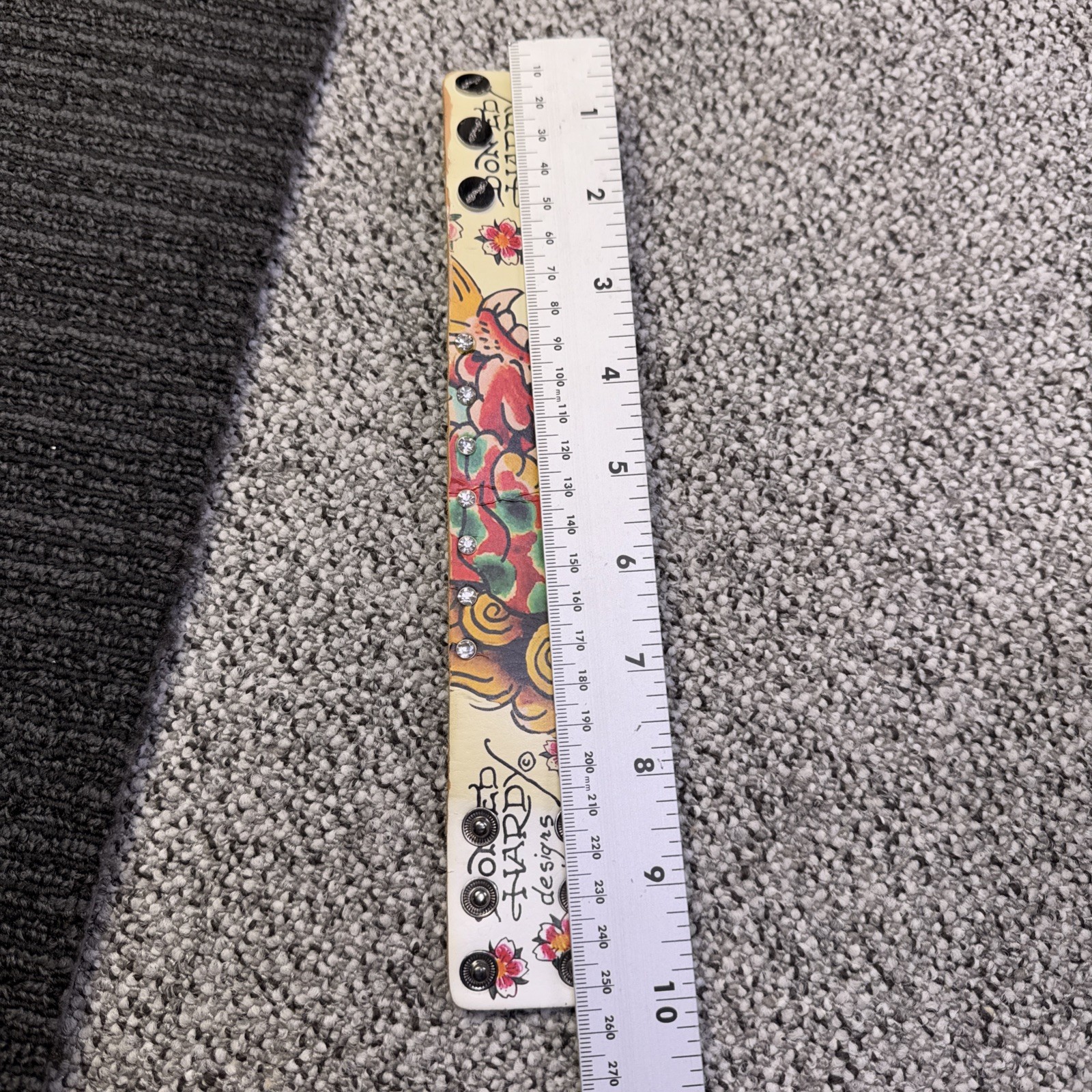 Ed Hardy bracelet adjustable love party tiger rhinestone Y2K graffiti tattoo